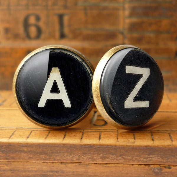 Personalised Initials Alphabet Number Typewriter Key Cufflinks