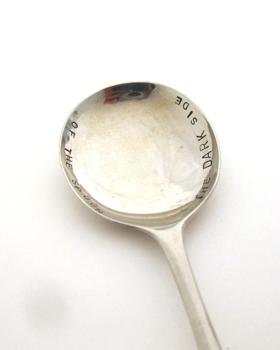 The Dark Side of the Spoon, Handstamped Vintage Fruit Spoon