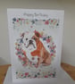 CUTE BULLDOG HANDMADE BIRTHDAY CARD. - Image 2