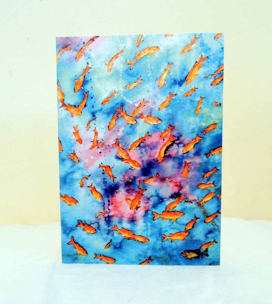 Tropical Fish Greeting  Card from Original Watercolour Painting