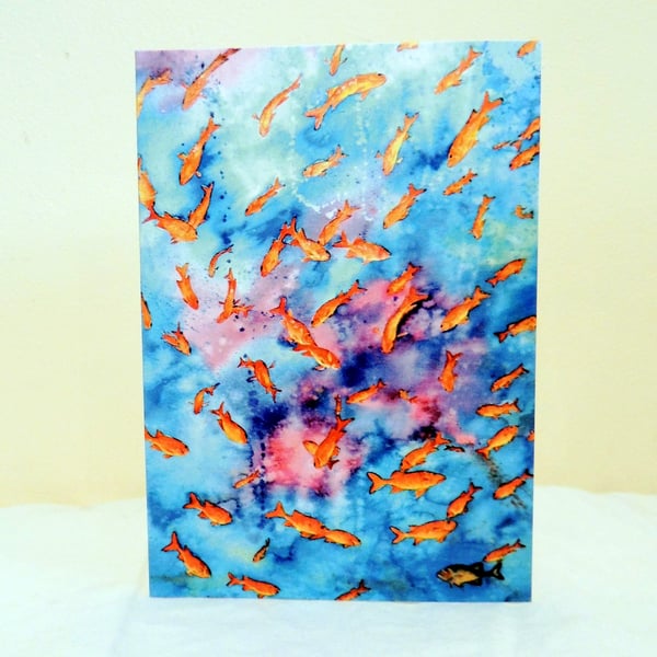 Tropical Fish Greeting  Card from Original Watercolour Painting