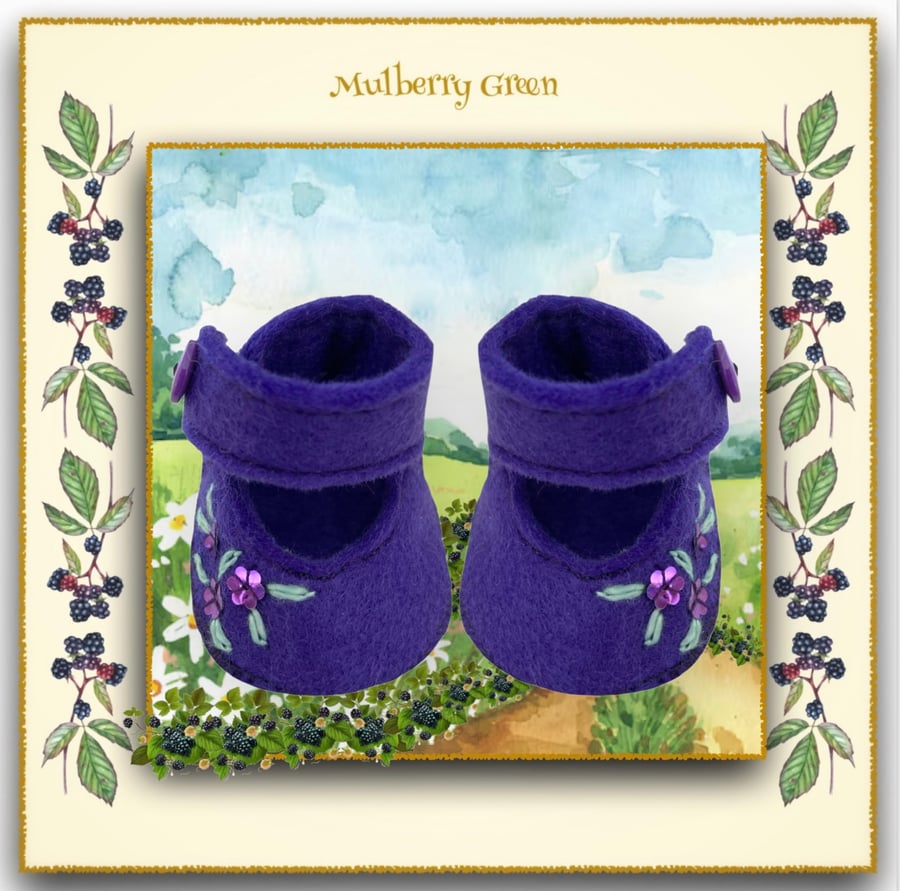 Reserved for June - Purple Embroidered Shoes