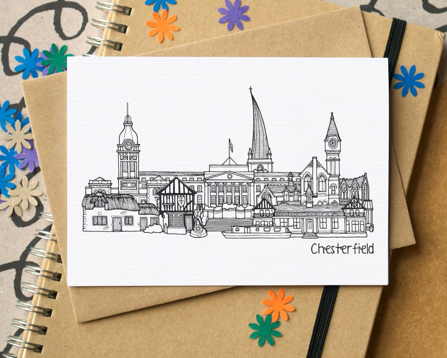 Chesterfield Skyline Greetings Card