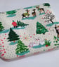 Christmas zipped pouch bag - Romantic winter scene - Dancing couple with swans - Image 7