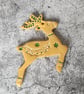 Nordic Rustic Reindeer, Christmas Yuletide Hanging Clay Ornament - Image 2