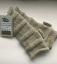 FINGERLESS MITTS , wristwarmers .'Tamar Valley'  Alpaca and wool. Light grey. - Image 5