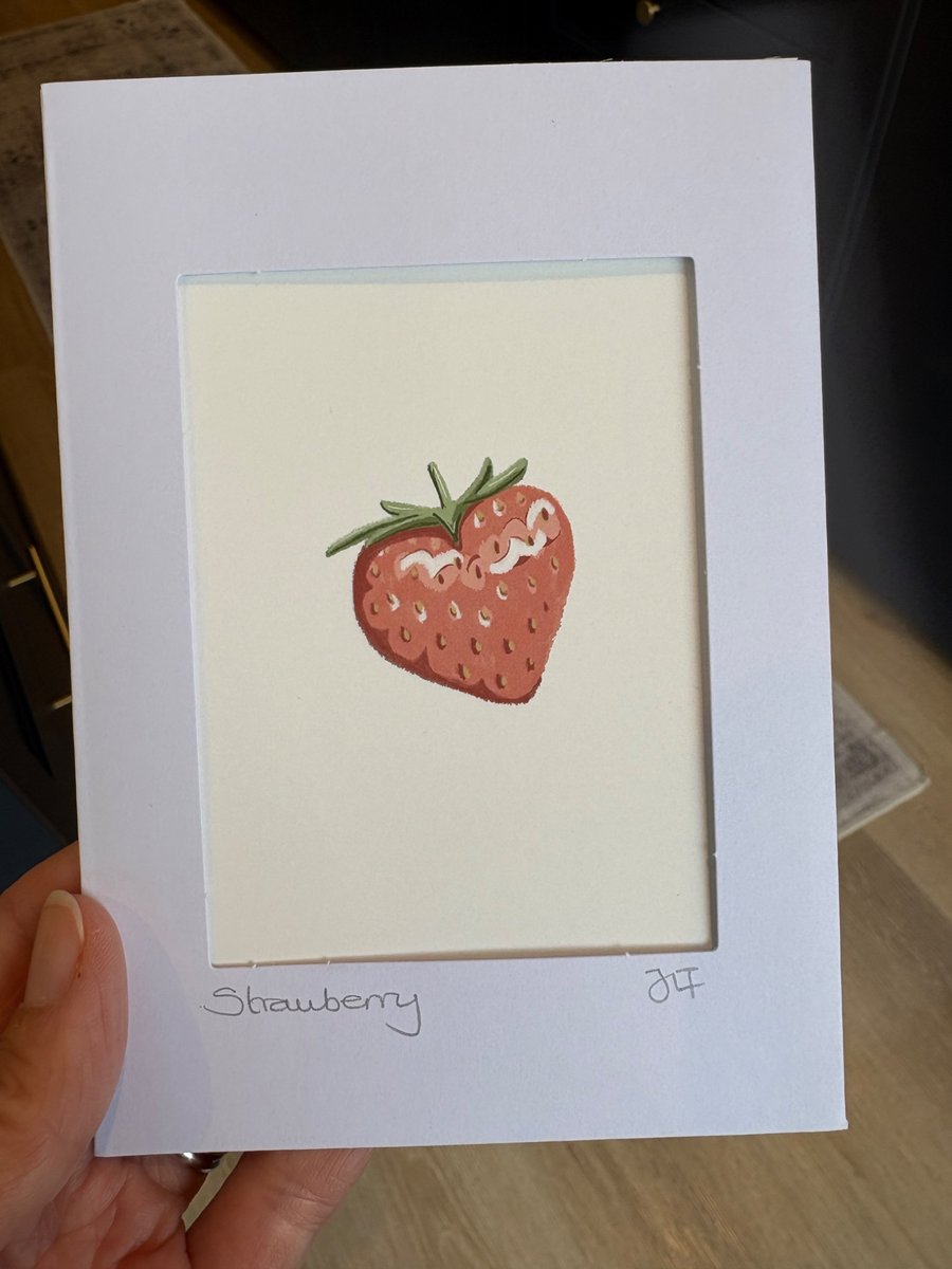 Strawberry Art Print Card - Framable Gift