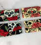 Skulls and roses card case, Gothic travel pass holder, 4 options Handmade - Image 9
