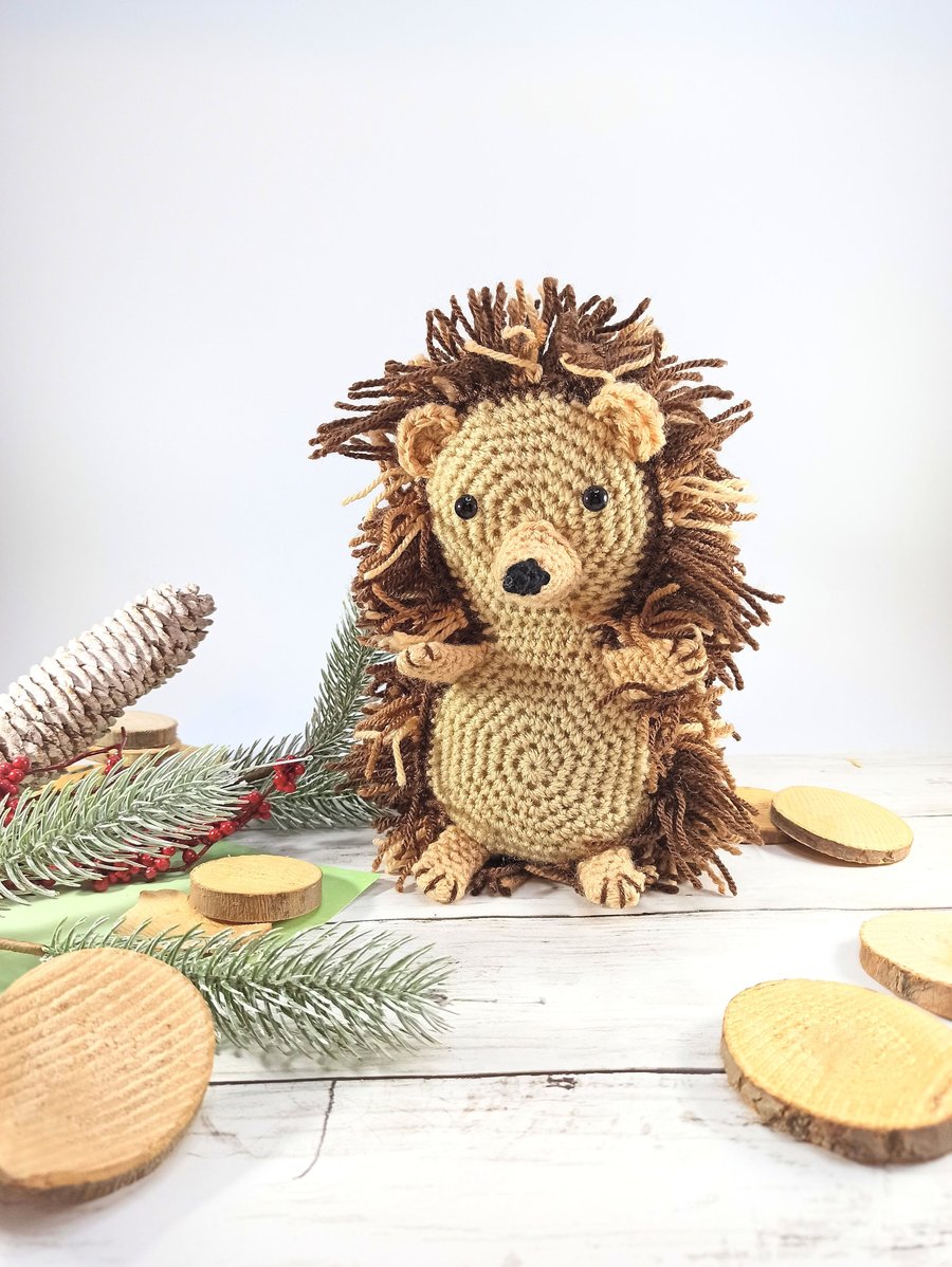 Crochet Hedgehog Plush: Handmade Woodland Animal Toy