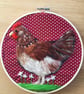 Needle felted hen folk art inspired wall decor. - Image 1