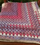 Pink and Purple Crochet baby blanket, square, granny square design, - Image 5