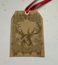  GIFT TAGS  ( set of 3) Autumn. Christmas.  Vintage-style .' Highland Stag' . - Image 3