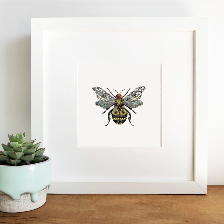 'Bee' Hand Finished Framed Print