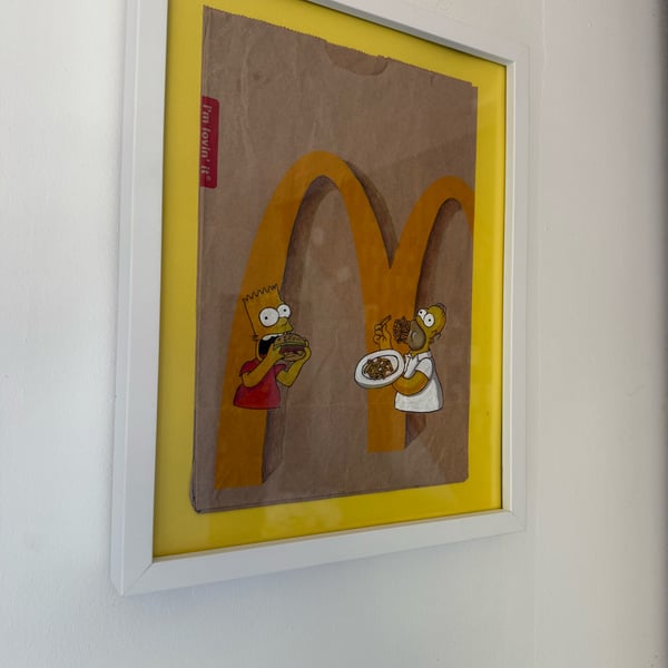 Homer and Bart Simpson art