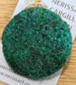 Green Moss Abstract Embellished Recycled Textile 50mm Brooches  - Image 7
