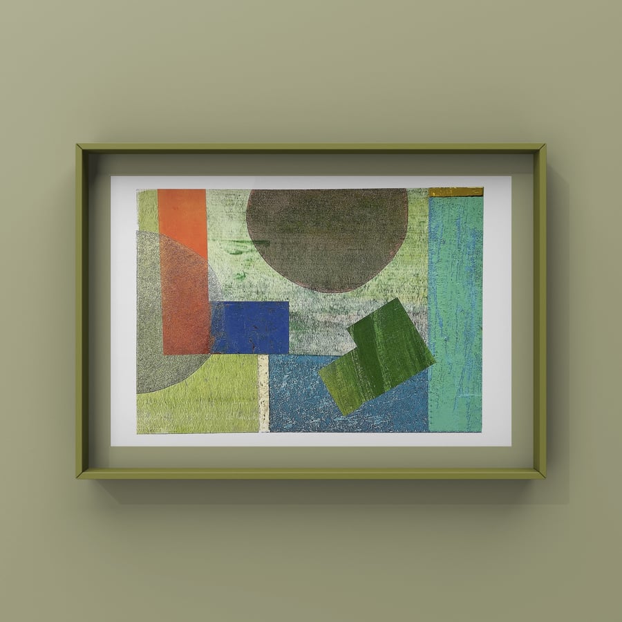 Square Circles Composition Abstract Art Print