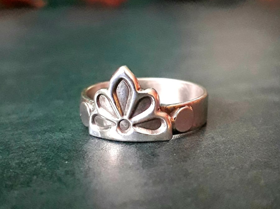 Art Deco inspired ring, UK size S3,4 - T