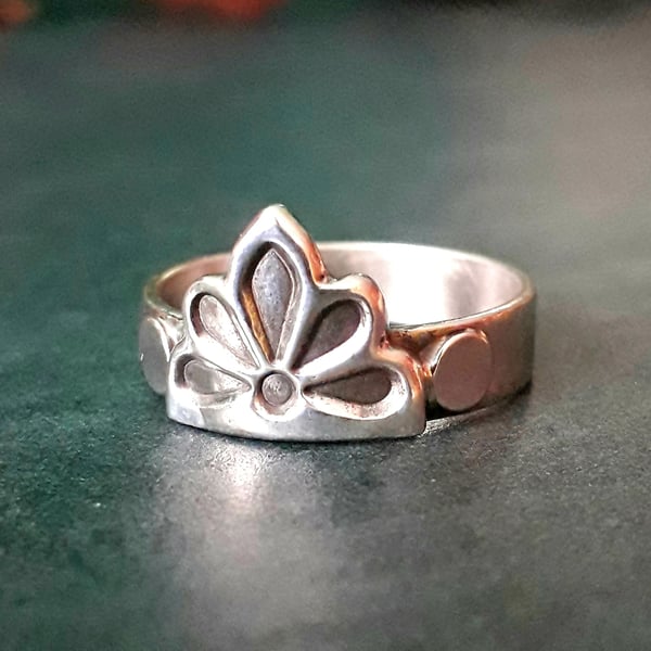 Art Deco inspired ring, UK size S3,4 - T