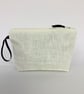 Linen Makeup Bag Mediterranean Olives Print; Hand printed Clutch Bag - Image 4