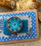 Wooden brooch with wavy flowers  - Image 1
