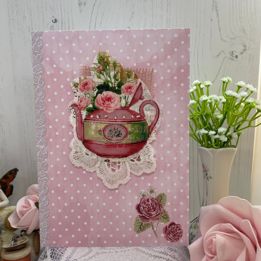 Tea Room - Afternoon Tea Greeting Card Design 1 by Carolee Crafts PB3 0004