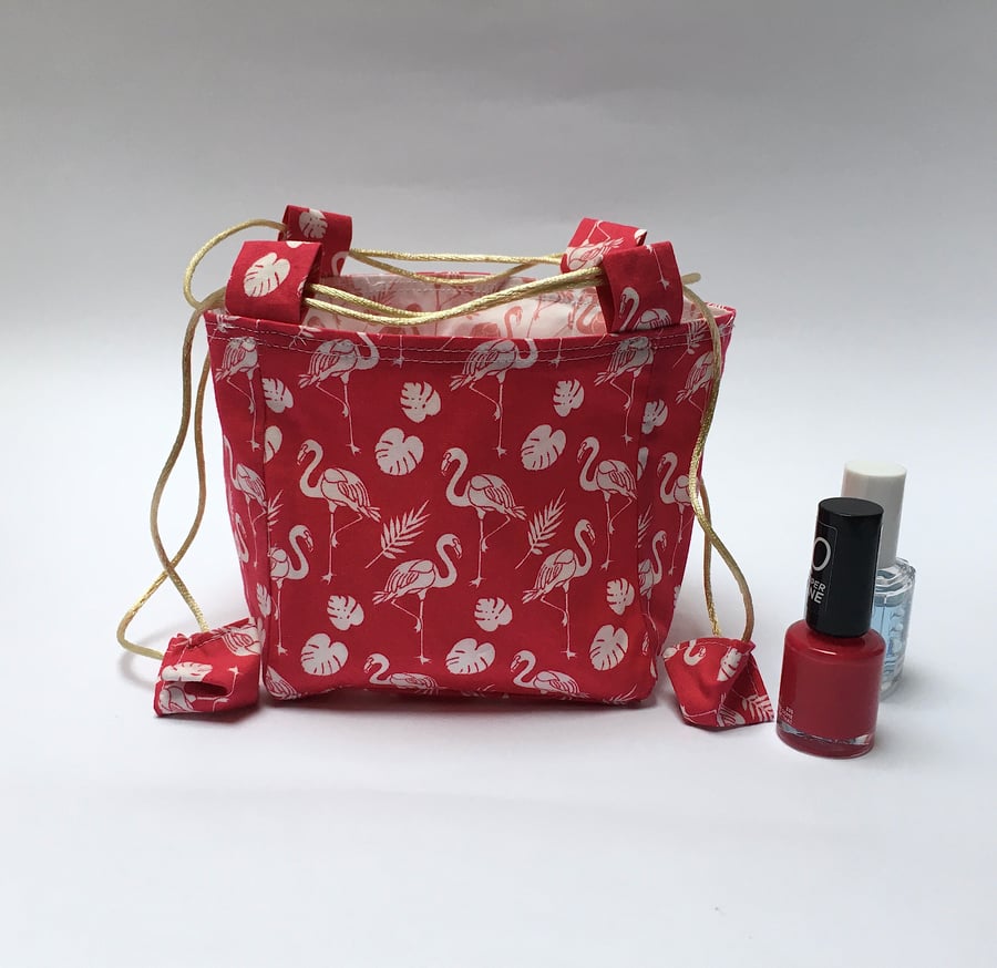 Flamingo Rice Bag Gift Bag Pink Cerise White