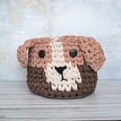  Dog face basket, Home Decor, Animal basket, Pet gift, storage basket