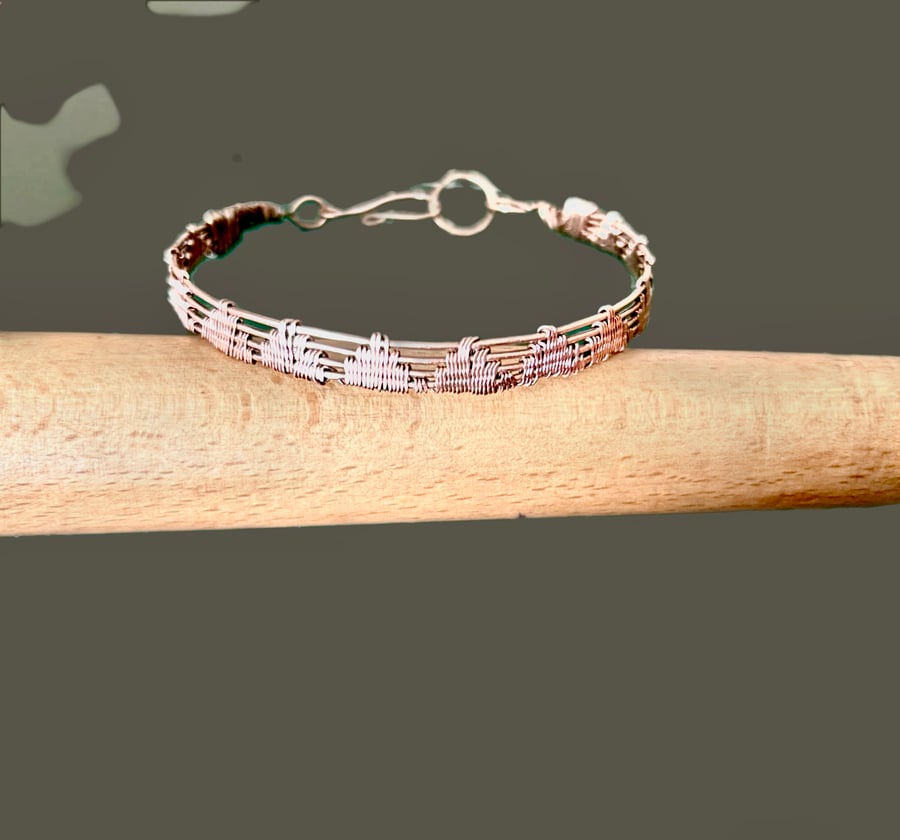 Oxidised Copper Fire Weave Design Bangle - Perfect Gift