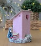 Handmade Wooden Christmas Decoration 'The Pink Cottage'  - Image 6