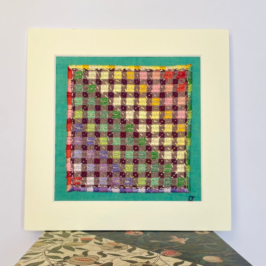 Textile Art - Hand embroidered picture - ‘Patchwork Quilt no.1’