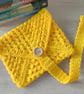 Granny Square Book Sleeve - Book Wrap -  Bright Yellow Crocheted Book Sleeve - Image 4