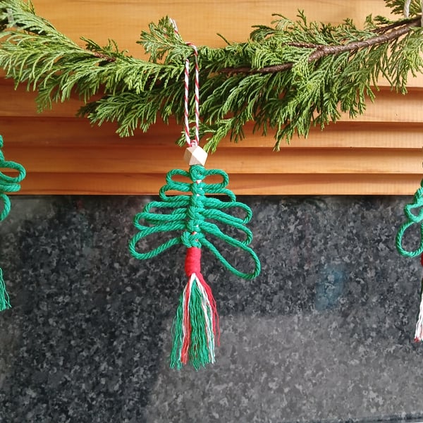 Handmade Macrame Christmas Tree Decoration 