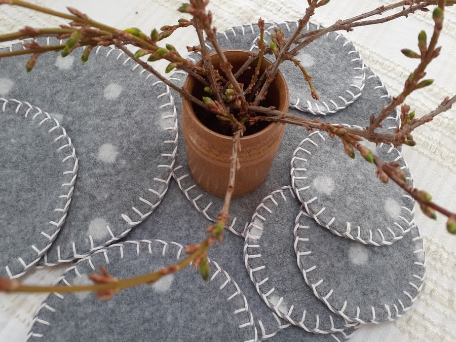 Felted lambswool place mats and coasters