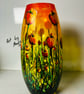 A hand painted and and fired spring glass vase by Andrew Jenkins  - Image 5