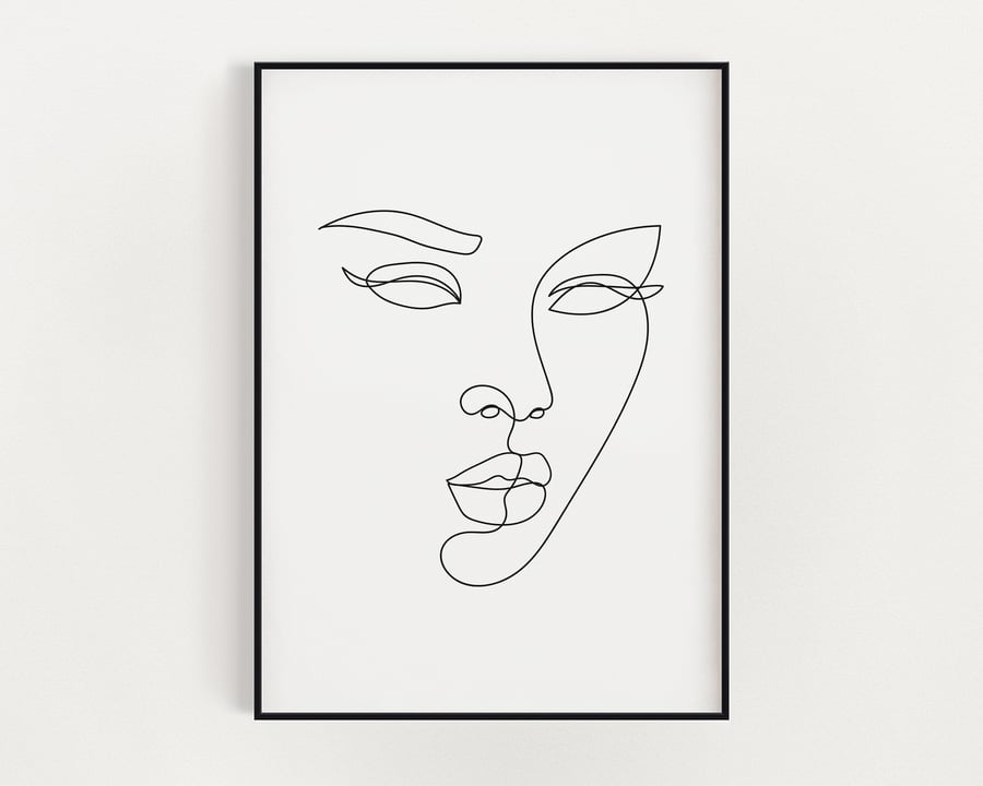 LINE ART DRAWING, Face Drawing, Line Art, Abstract Line Art, Wall Decor