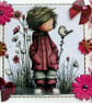Teen in Meadow - Hand Crafted Decoupage Greeting Card - Blank - 3798
