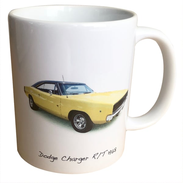 Dodge Charger RT 1968- 11oz Ceramic Mug for Classic British Car fan