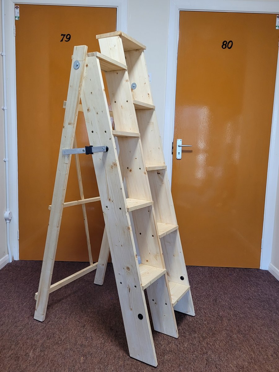 Step Up Easy "tm" branded step ladders wood folding 