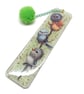 Tree Birds Bookmark in Green with Glitter and Pompom