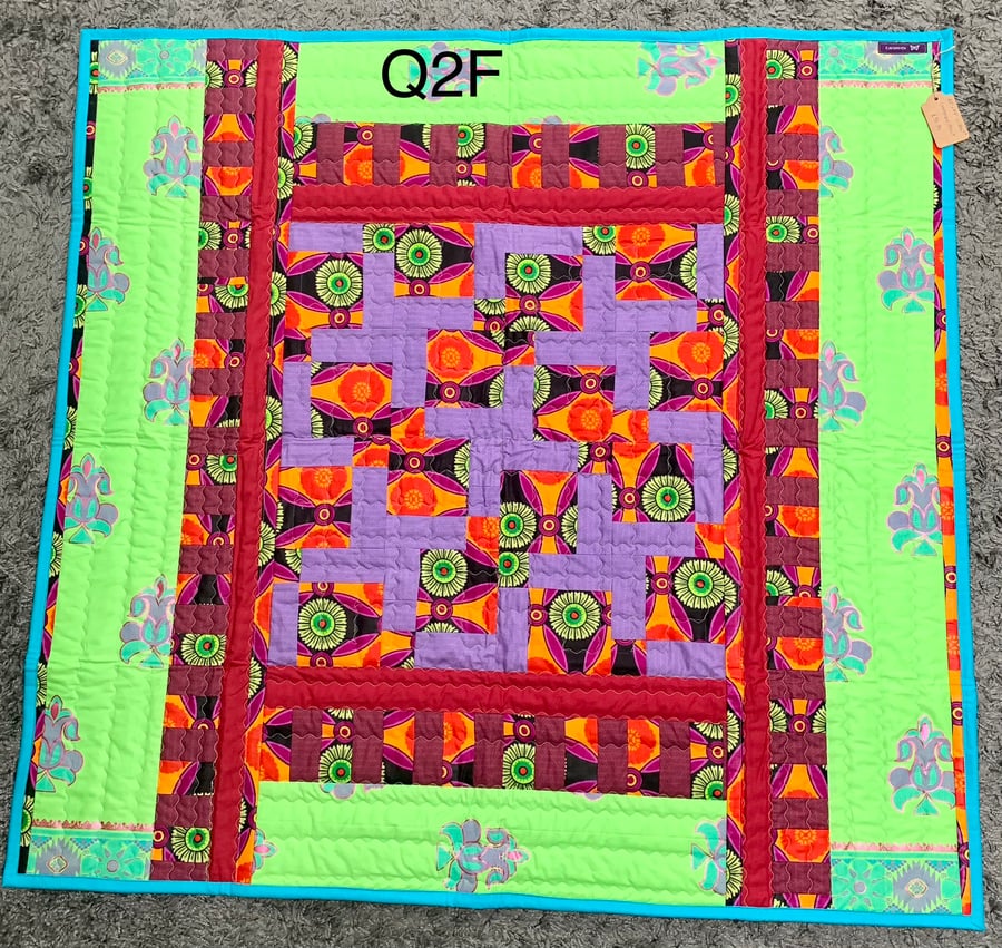 African Fabric Quilt, Play Mat Folksy