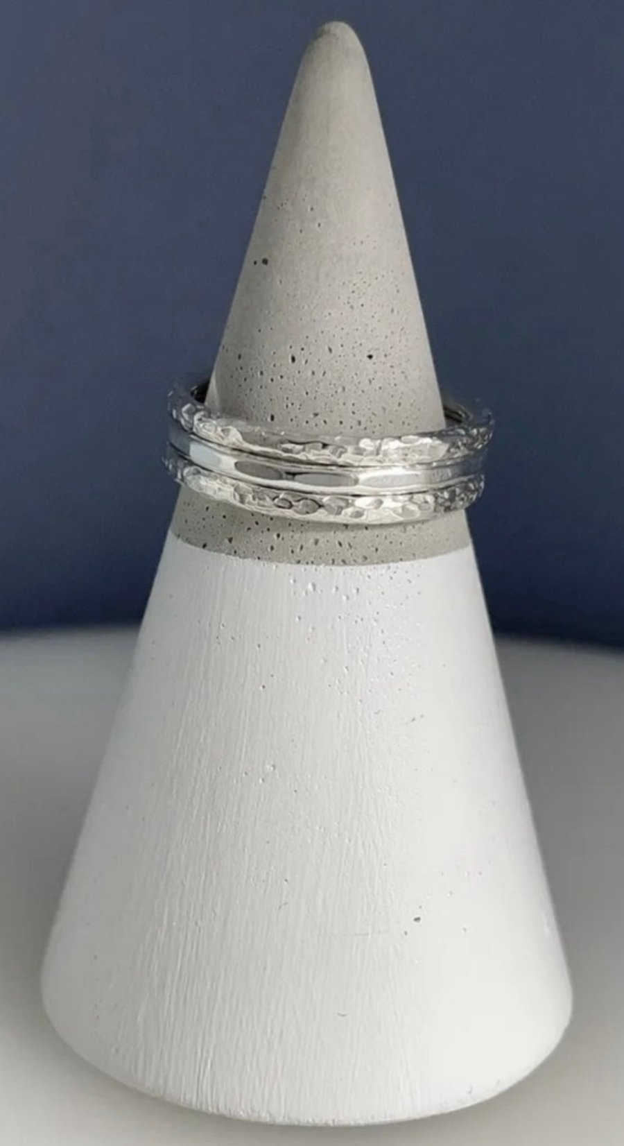 Sterling Silver Stacking Ring Set of X3-2mm Rings Hammered-Textured Sizes H-Z 