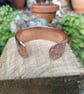 Chunky Fabric pattern open copper bangle  , cuff  - Image 2