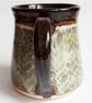 Mug Patterned Brown Glazed  - Hand Thrown Stoneware Ceramic Mug  - Image 5