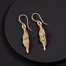 Two Peas in a Pod Semi Precious Jade Earrings - Dangle