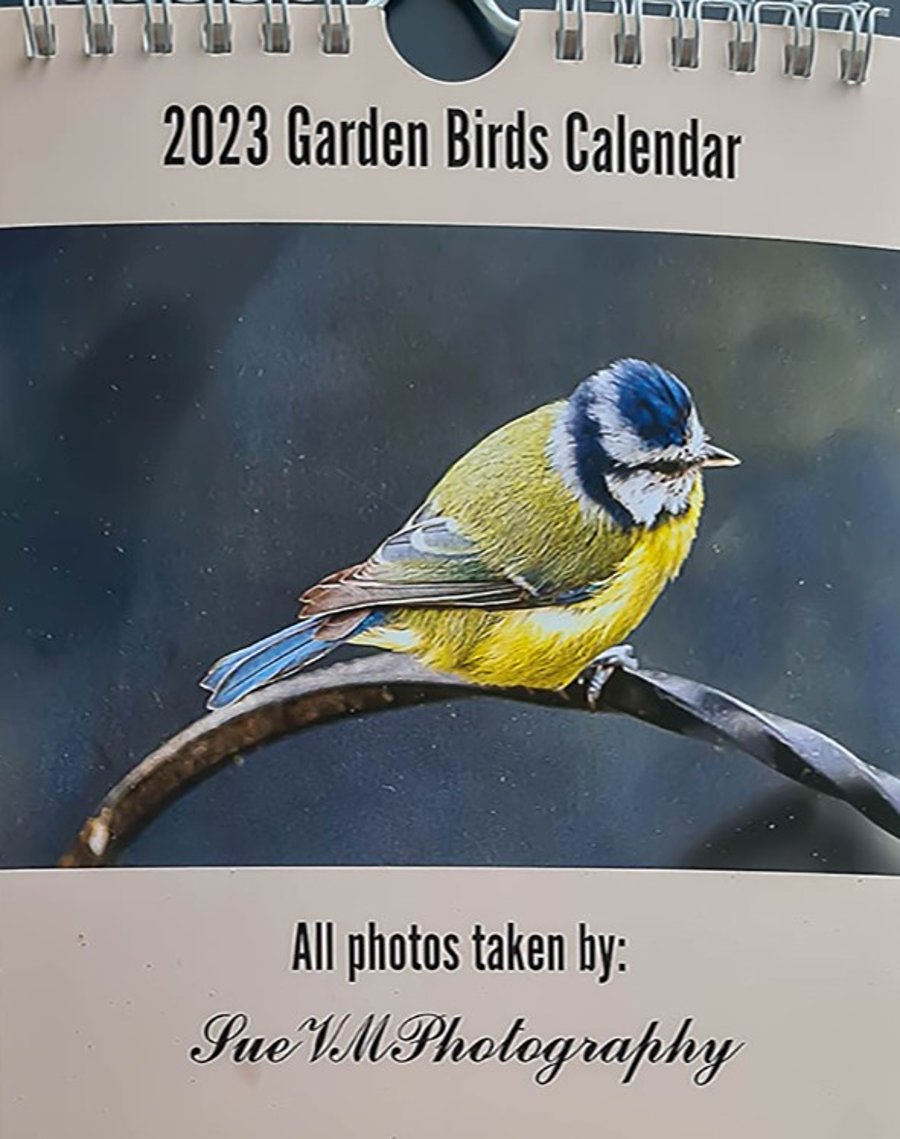 2023 Garden Birds Slim Wall Calendar Folksy