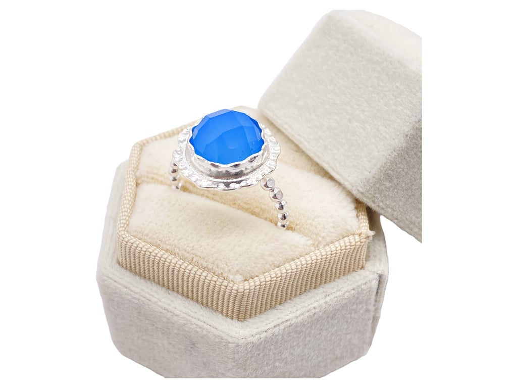 Chalcedony Silver Ring Handmade 