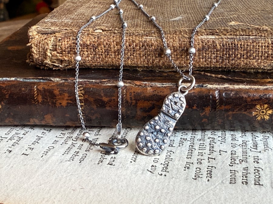 Sterling Silver 'Lost Sole' Charm Necklace - Shoe Sole Necklace 