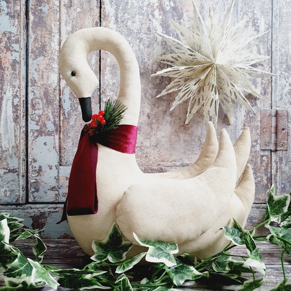 Large Swan Christmas Decoration