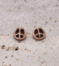 Copper Peace Sign Stud Earrings, 7th Anniversary, Peace & Harmony Lovers Gift. - Image 5