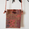 Crossbody bag: terracotta geometric weave 